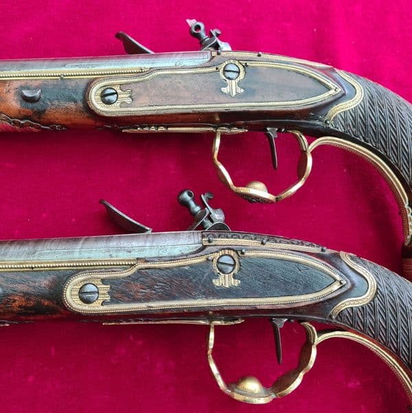 * An extremely fine Pair of Napoleonic era French Officer's Flintlock Pistols, FOR SALE. Ref 3780.